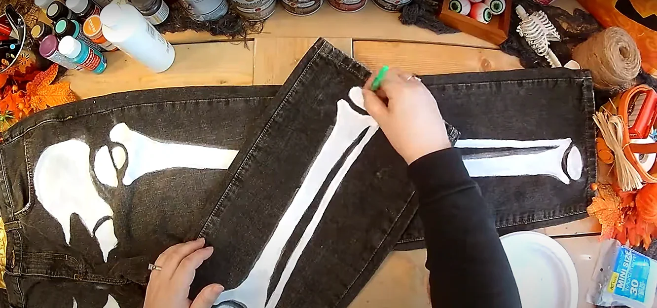 Goodwill DIY: Skeleton Jeans
